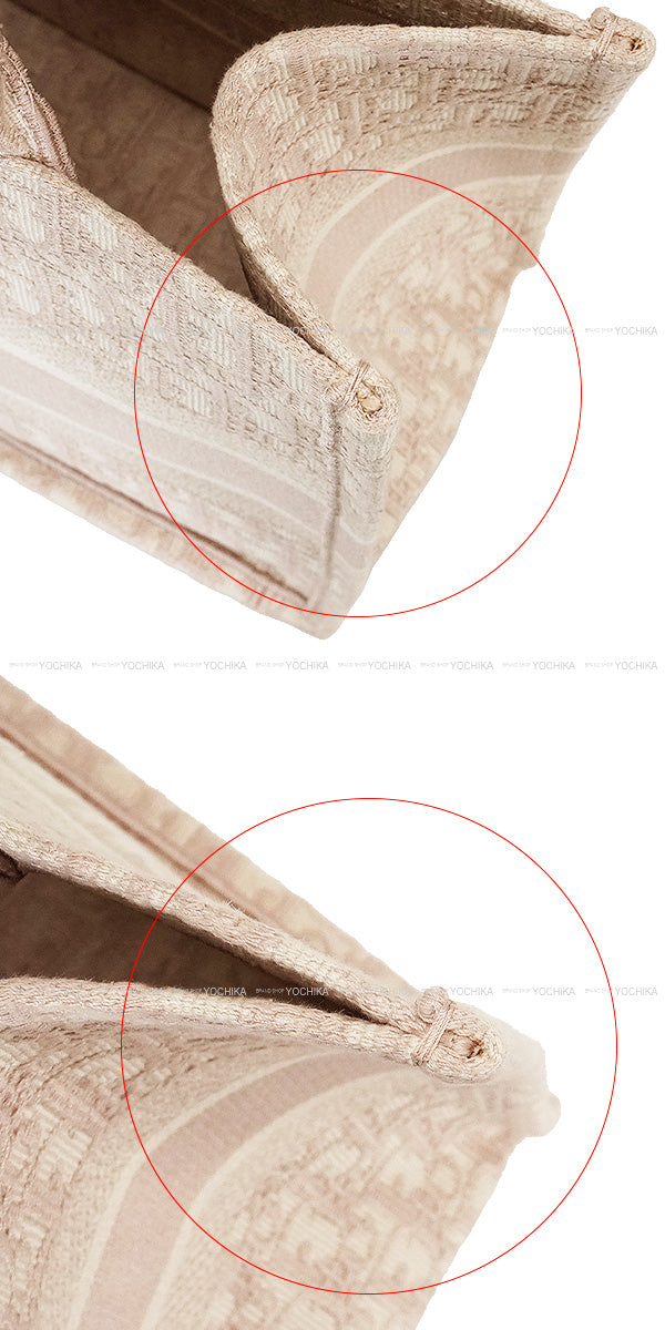 [Pre-loved] Dior tote bag Book tote Medium Pink/Ivory Dior Oblique Embroidery[USED SA][Authentic]