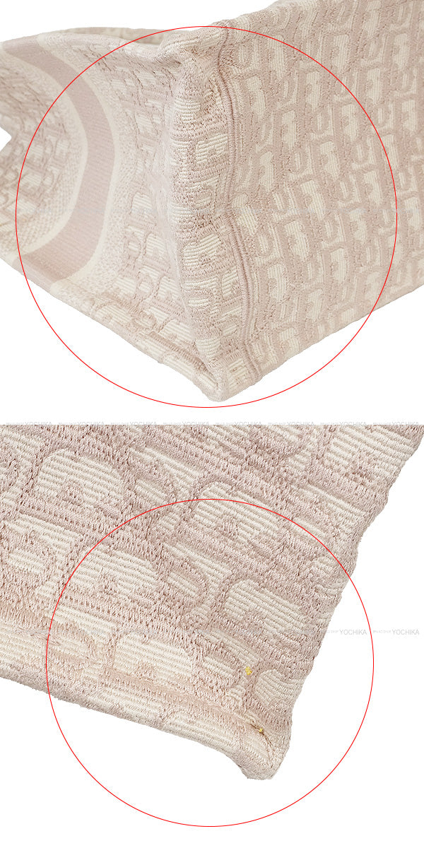 [Pre-loved] Dior tote bag Book tote Medium Pink/Ivory Dior Oblique Embroidery[USED SA][Authentic]