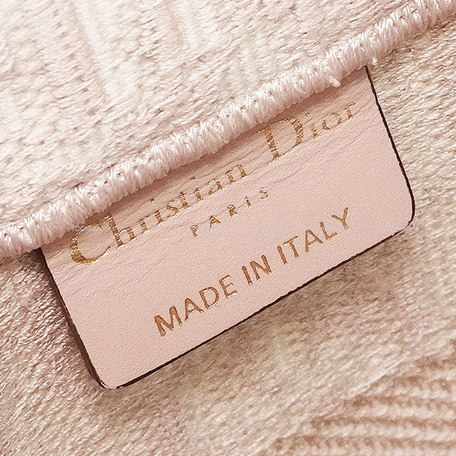 [Pre-loved] Dior tote bag Book tote Medium Pink/Ivory Dior Oblique Embroidery[USED SA][Authentic]