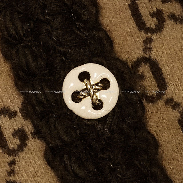 [Pre-loved] 2022AW GUCCI Cardigan Knit Beige/Brown Wool/Polyester #XS 644570[USED SA][Authentic]