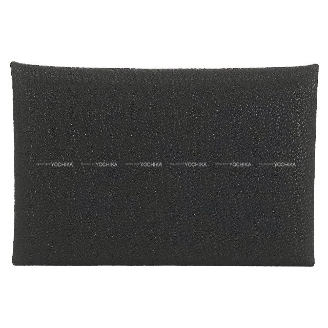 HERMES card holder Calvi Verso Bleu Ocean/Mauve Pale Chevre Mysore Silver HW Stamp K[BRAND NEW][Authentic]