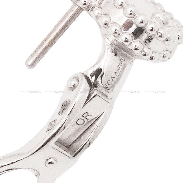 [Pre-loved] Van Cleef & Arpels earrings Vintage Alhambra Mother of Pearl/K18WG Silver HW VCARF48600[LIKE NEW][Authentic]