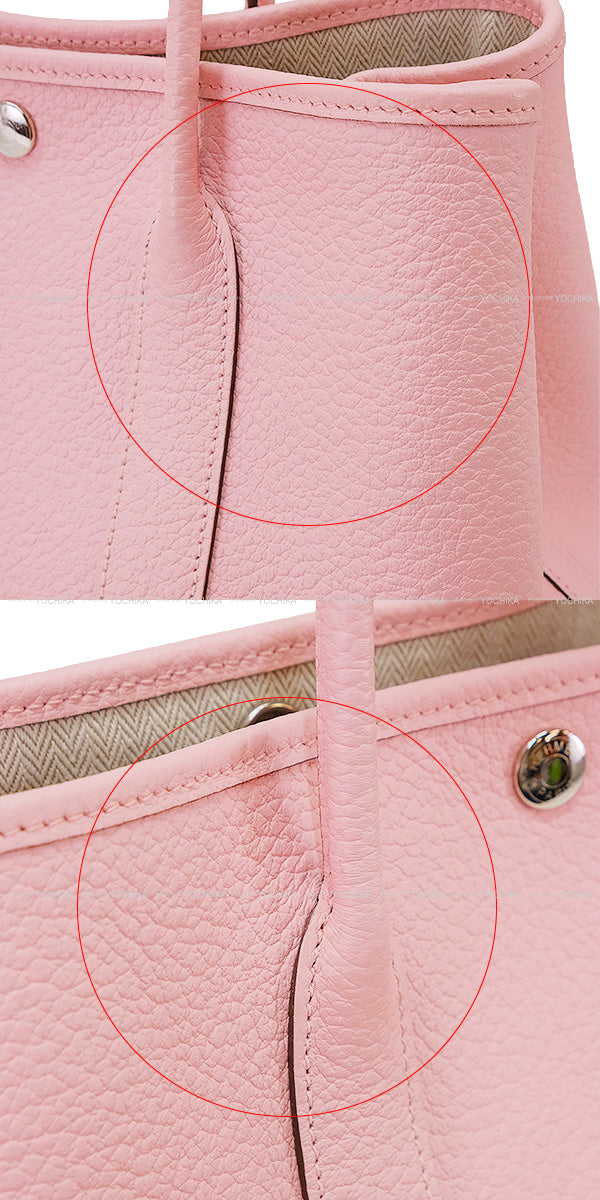 [Pre-loved] HERMES tote bag Garden Party 30 TPM Rose Sakura Vache Country Silver HW Stamp T[LIKE NEW][Authentic]