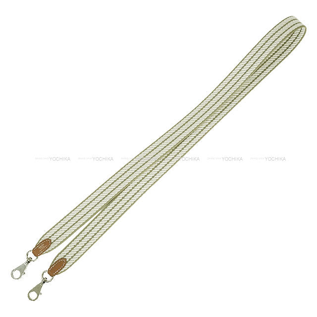 HERMES Handbag Bandouliere 25mm 105cm Zigzag Beige Marfa/Gris Perle/Gold Toile H/Veau Swift Silver HW Stamp K[BRAND NEW][Authentic]