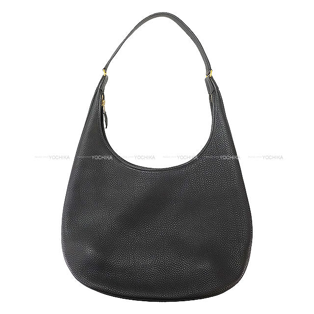 [Pre-loved] HERMES Shoulder bag GAO Noir (Black) Taurillon Clemence Gold HW Stamp □F[USED SA][Authentic]