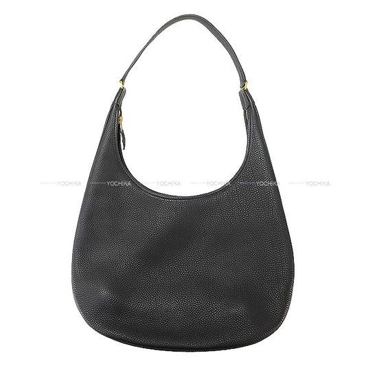 [Pre-loved] HERMES Shoulder bag GAO Noir (Black) Taurillon Clemence Gold HW Stamp □F[USED SA][Authentic]