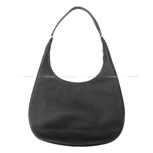 [Pre-loved] HERMES Shoulder bag GAO Noir (Black) Taurillon Clemence Gold HW Stamp □F[USED SA][Authentic]
