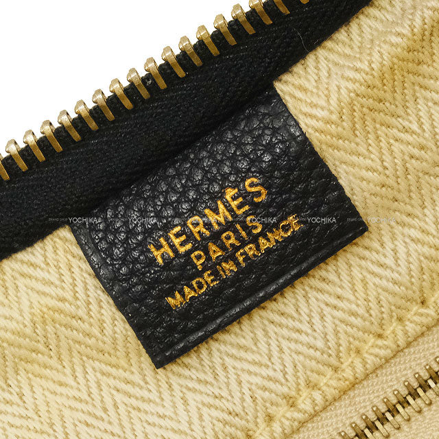 [Pre-loved] HERMES Shoulder bag GAO Noir (Black) Taurillon Clemence Gold HW Stamp □F[USED SA][Authentic]