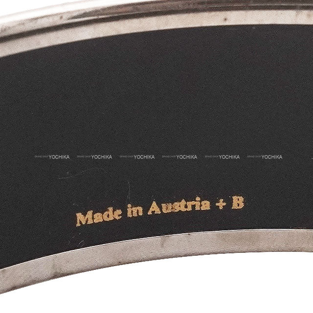 [Pre-loved] HERMES bangle Email PM Cheval Noir (Black) Enamel silver plated Silver HW[USED A][Authentic]