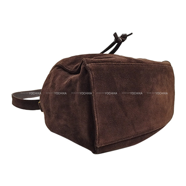 [Pre-loved] CHANEL Shoulder bag Chain Drawstring bag Vintage COCO Mark Brown Suede Gold HW[USED A][Authentic]