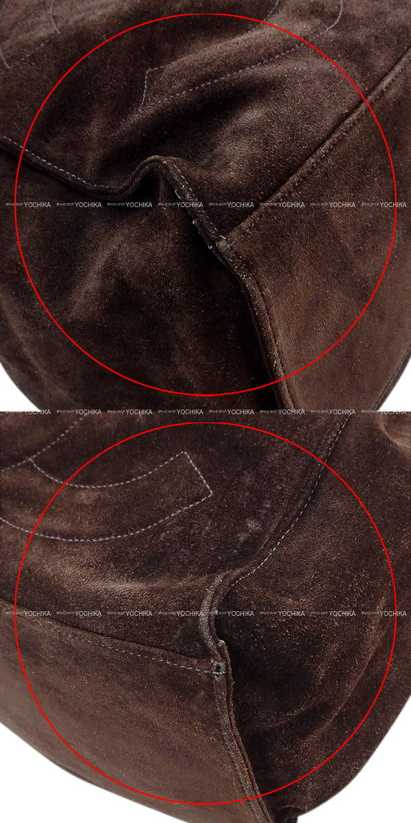 [Pre-loved] CHANEL Shoulder bag Chain Drawstring bag Vintage COCO Mark Brown Suede Gold HW[USED A][Authentic]