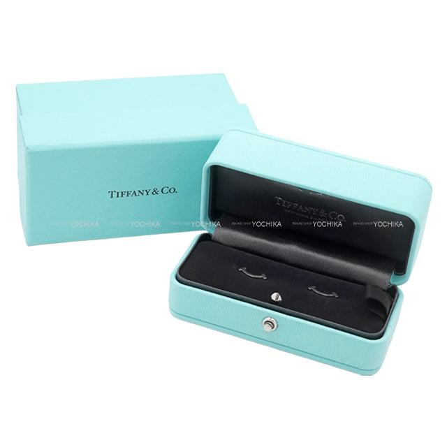 [Pre-loved] TIFFANY&Co. pierced earring T Smile White Gold K18WG[LIKE NEW][Authentic]