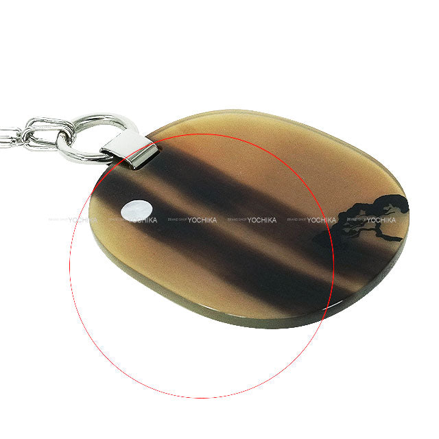 [Pre-loved] HERMES necklace Buffalo Horn Chain Buffalo Horn/Lacquer Silver HW[USED SA][Authentic]