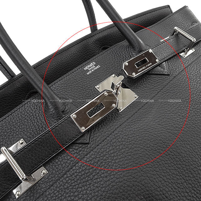 [Pre-loved] HERMES Shoulder bag Shoulder Birkin42 Noir (Black) Veau Togo Silver HW Stamp □K[LIKE NEW][Authentic]
