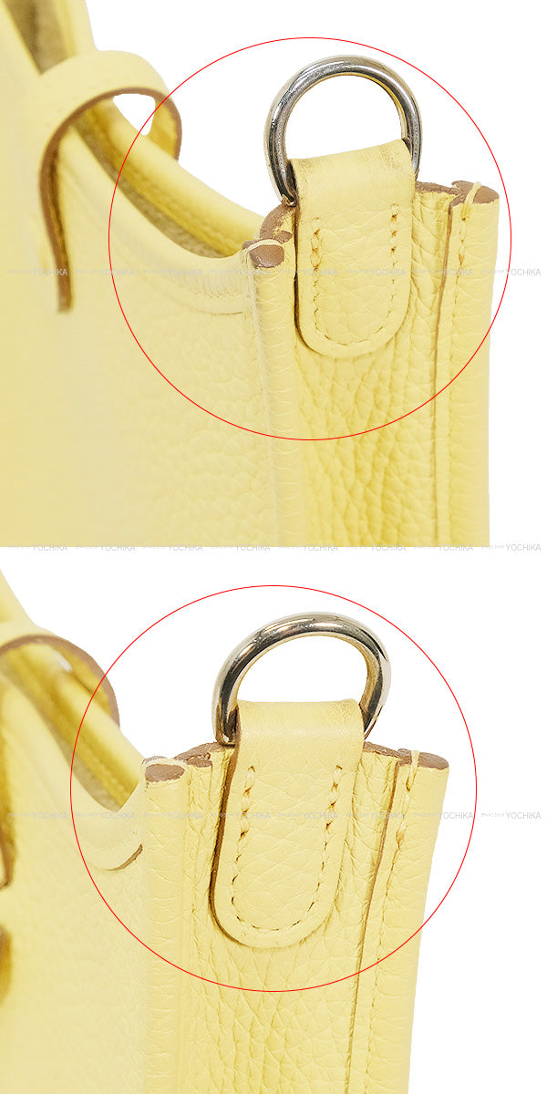 [Pre-loved] HERMES Shoulder bag Evelyne 16 TPM Amazon Jaune Poussin/Craie Taurillon Clemence Silver HW Stamp A[USED A][Authentic]
