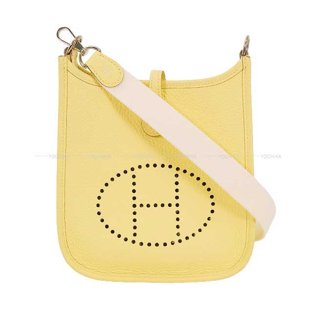 [Pre-loved] HERMES Shoulder bag Evelyne 16 TPM Amazon Jaune Poussin/Craie Taurillon Clemence Silver HW Stamp A[USED A][Authentic]