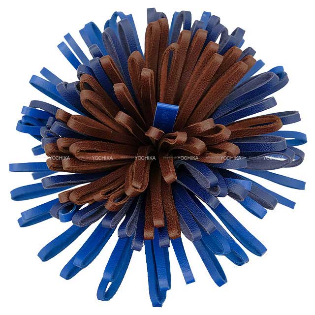 HERMES key ring Carmen Tricolor Bleu France/Bleu Saphir/Rouge Sellier Agneau Milo Silver HW Stamp U[EXCELLENT][Authentic]