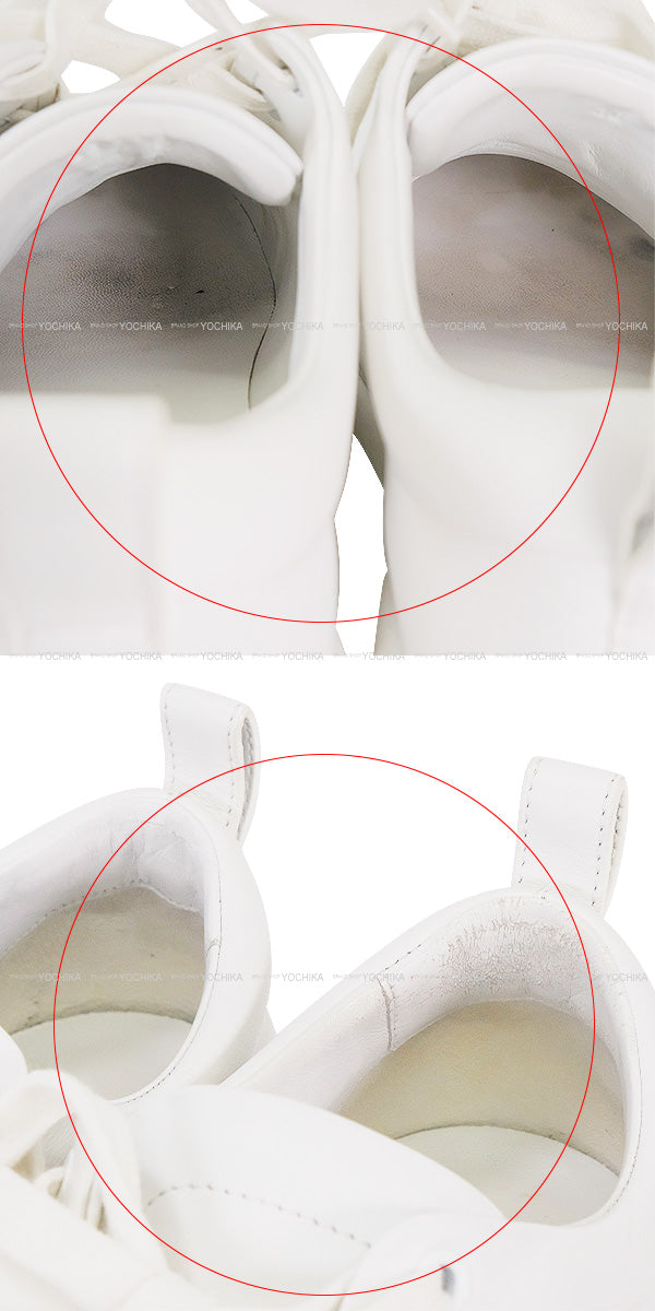 [Pre-loved] HERMES sneakers Happy Blanc (White) Calf #36[USED A][Authentic]