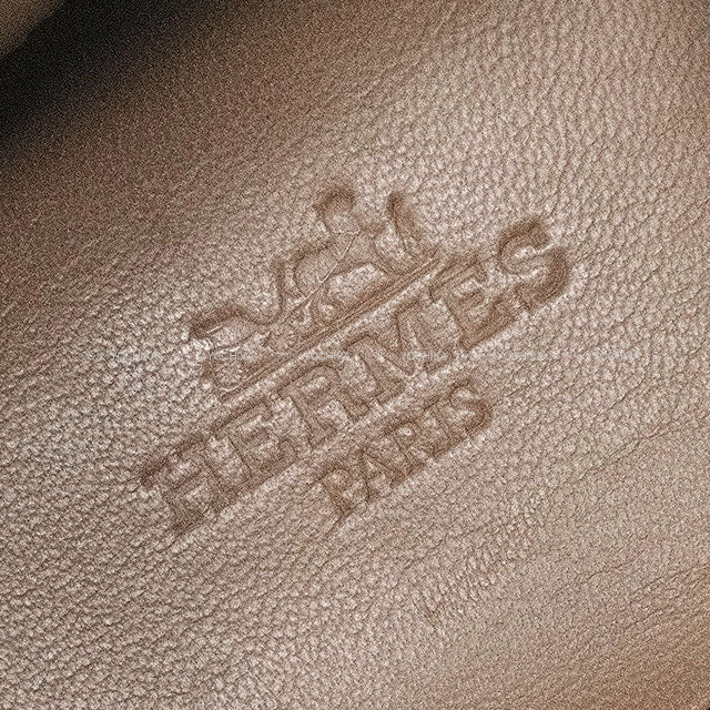 [Pre-loved] HERMES sneakers Quicker Quick Low Cut MetallicSilver/Beige #36[USED A][Authentic]