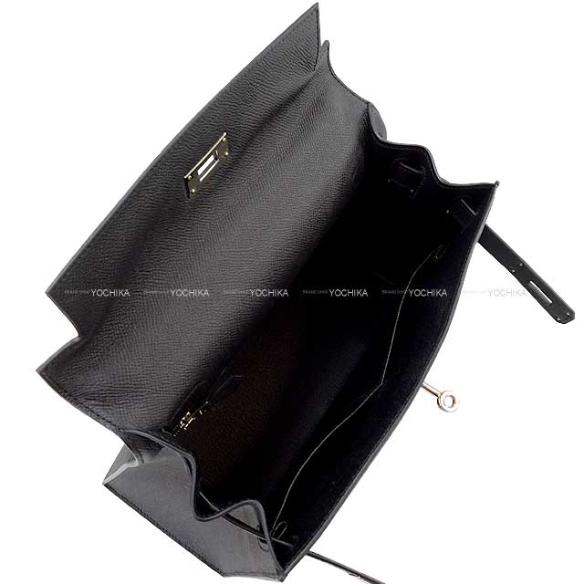 [Pre-loved] HERMES Shoulder bag Kelly28 Sellier Noir (Black) Veau Epsom Silver HW Stamp D[LIKE NEW][Authentic]