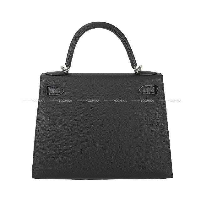 [Pre-loved] HERMES Shoulder bag Kelly28 Sellier Noir (Black) Veau Epsom Silver HW Stamp D[LIKE NEW][Authentic]