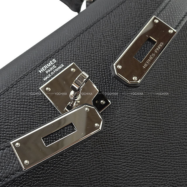 [Pre-loved] HERMES Shoulder bag Kelly28 Sellier Noir (Black) Veau Epsom Silver HW Stamp D[LIKE NEW][Authentic]