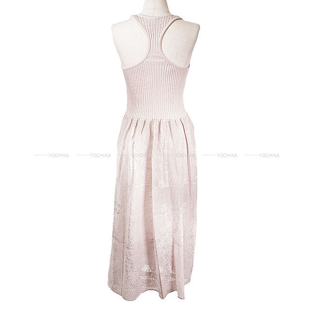 2025SS HERMES One‐piece dress Dress Flower Mesh En desordre a Fleurs Disorder Baby Pink Silk/Polyamide #36[BRAND NEW][Authentic]