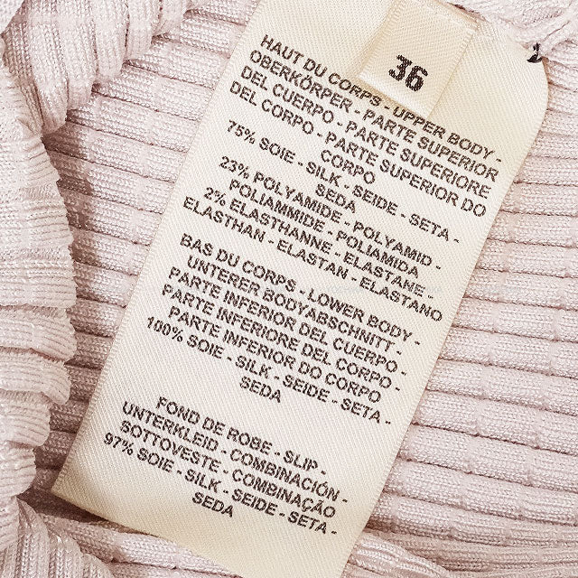 2025SS HERMES One‐piece dress Dress Flower Mesh En desordre a Fleurs Disorder Baby Pink Silk/Polyamide #36[BRAND NEW][Authentic]