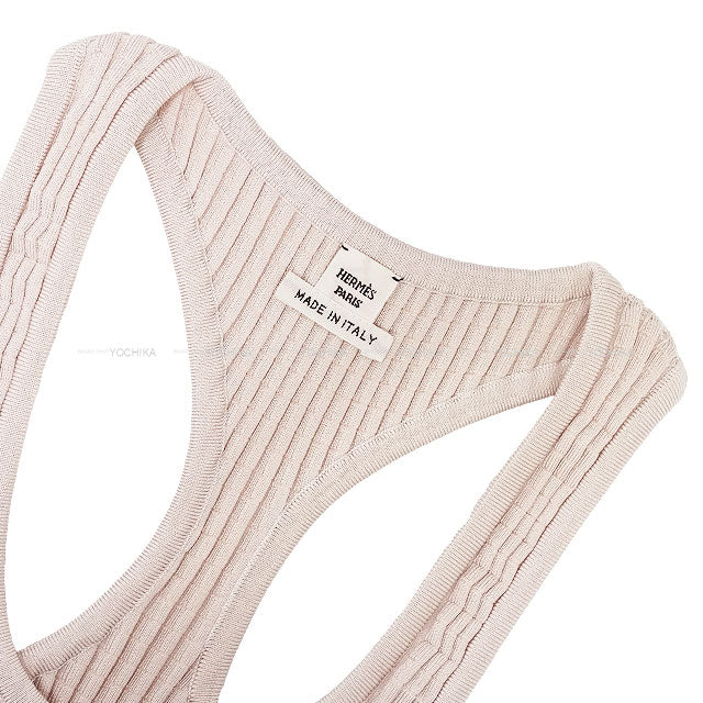 2025SS HERMES One‐piece dress Dress Flower Mesh En desordre a Fleurs Disorder Baby Pink Silk/Polyamide #36[BRAND NEW][Authentic]