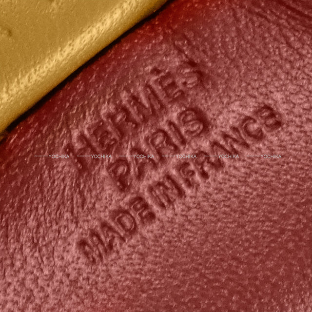 HERMES bag charm Rodeo PM Rouge H/Jaune Milton/Kraft Agneau Milo Stamp K[BRAND NEW][Authentic]