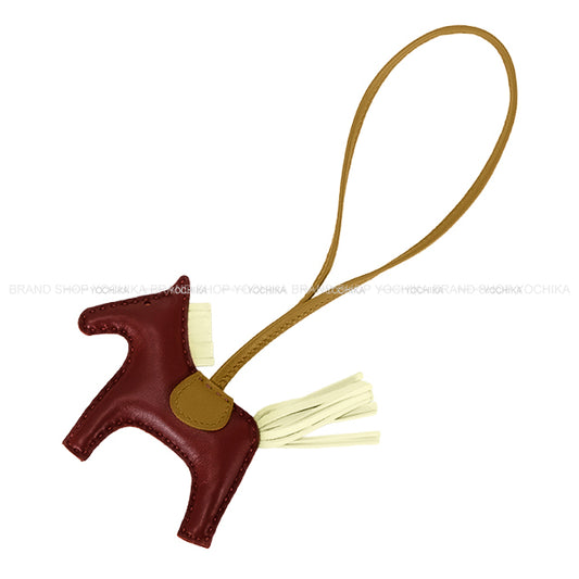 HERMES bag charm Rodeo PM Rouge H/Jaune Milton/Kraft Agneau Milo Stamp K[BRAND NEW][Authentic]