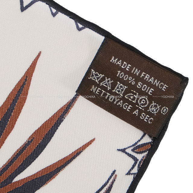 [Pre-loved] HERMES scarf Carre 90 Mountain Zebra Marron/Black/White Silk100%[LIKE NEW][Authentic]