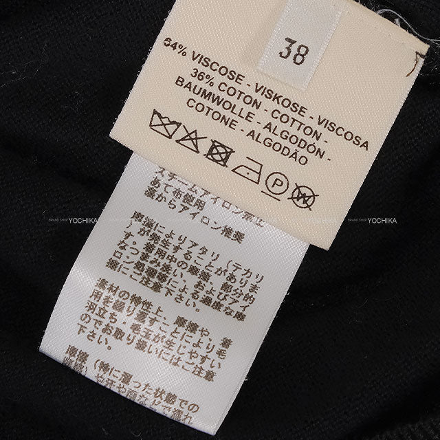 [Pre-loved] 2022SS HERMES Knit H-Lift Summer Knit Short Sleeve Noir (Black) Cotton/Viscose ＃38 2E2622DA[LIKE NEW][Authentic]