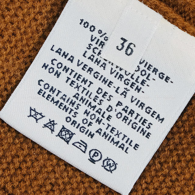 [Pre-loved] 2022AW HERMES Cardigan H motif V-neck button Brown Virgin wool #36[LIKE NEW][Authentic]