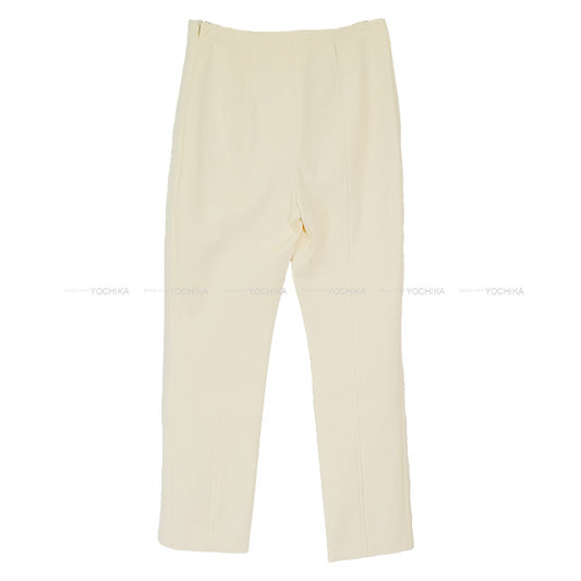 HERMES Pants Ladies High Waist Pants Ecru Reyon/Polyurethane ＃36 4H0478DR[EXCELLENT][Authentic]