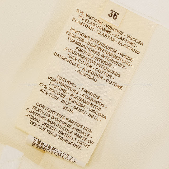 HERMES Pants Ladies High Waist Pants Ecru Reyon/Polyurethane ＃36 4H0478DR[EXCELLENT][Authentic]