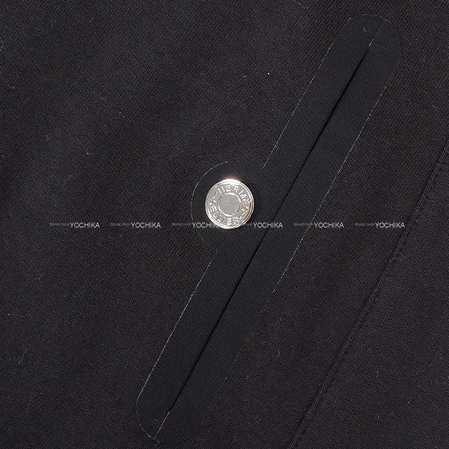 [Pre-loved] HERMES Hooded sweatshirt Fit Men's Half-Zip Hoodie Serie Buttons Fleece Lining Noir (Black) Cotton100% #L[USED SA][Authentic]