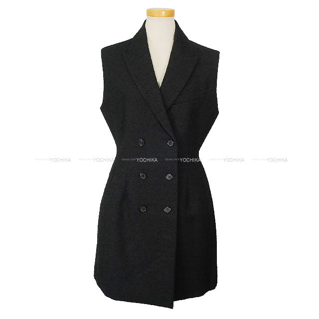 [Pre-loved] Dior Vests Sleeveless Short Blazer Noir (Black) Wool/Cotton #40 421R39A1761[LIKE NEW][Authentic]