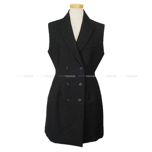 [Pre-loved] Dior Vests Sleeveless Short Blazer Noir (Black) Wool/Cotton #40 421R39A1761[LIKE NEW][Authentic]