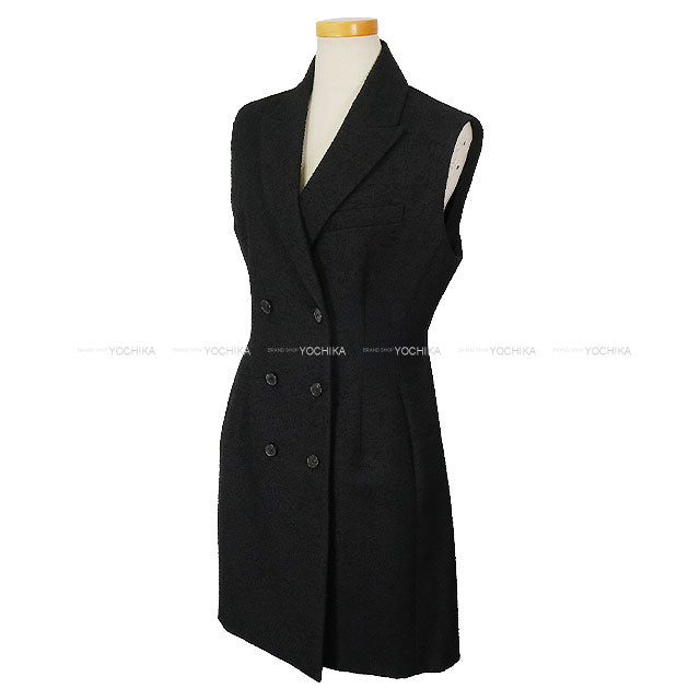 [Pre-loved] Dior Vests Sleeveless Short Blazer Noir (Black) Wool/Cotton #40 421R39A1761[LIKE NEW][Authentic]