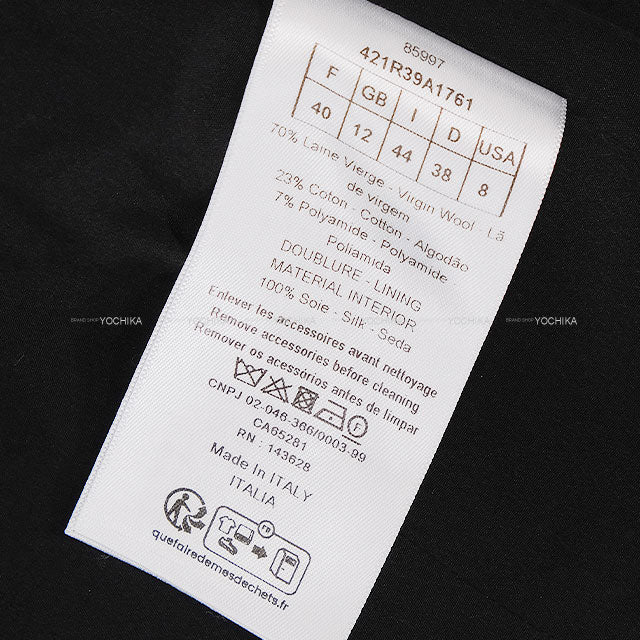 [Pre-loved] Dior Vests Sleeveless Short Blazer Noir (Black) Wool/Cotton #40 421R39A1761[LIKE NEW][Authentic]