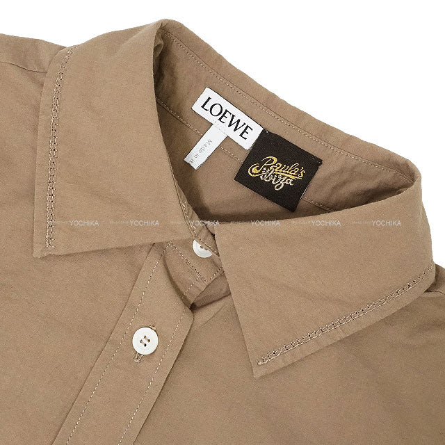 [Pre-loved] LOEWE Long sleeve shirt Paulas-ibiza Anagram Vest＆Pants 3Set Safari Khaki Polyester[LIKE NEW][Authentic]