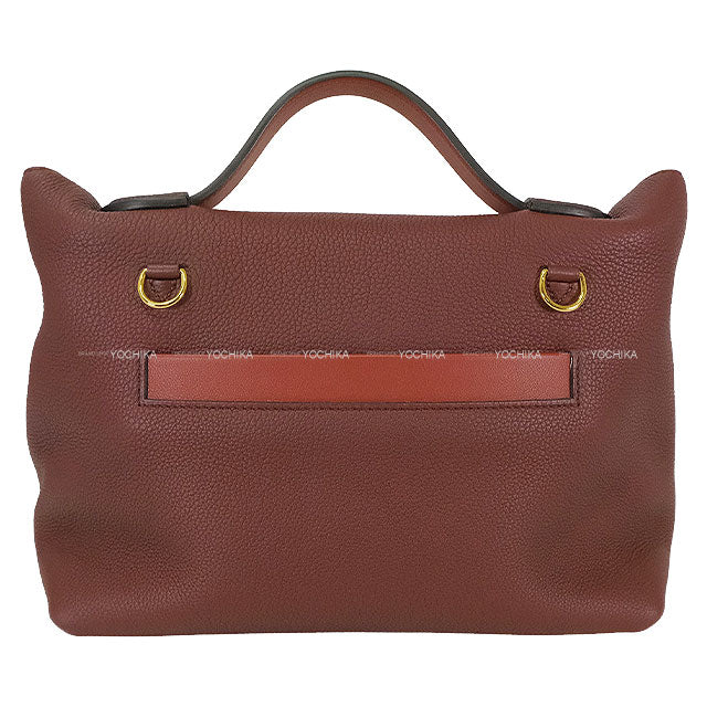 [Pre-loved] HERMES Shoulder bag Sac 24/24 29 Bordeaux/Rouge H Veau Togo/Veau Swift Gold HW Stamp C[LIKE NEW][Authentic]