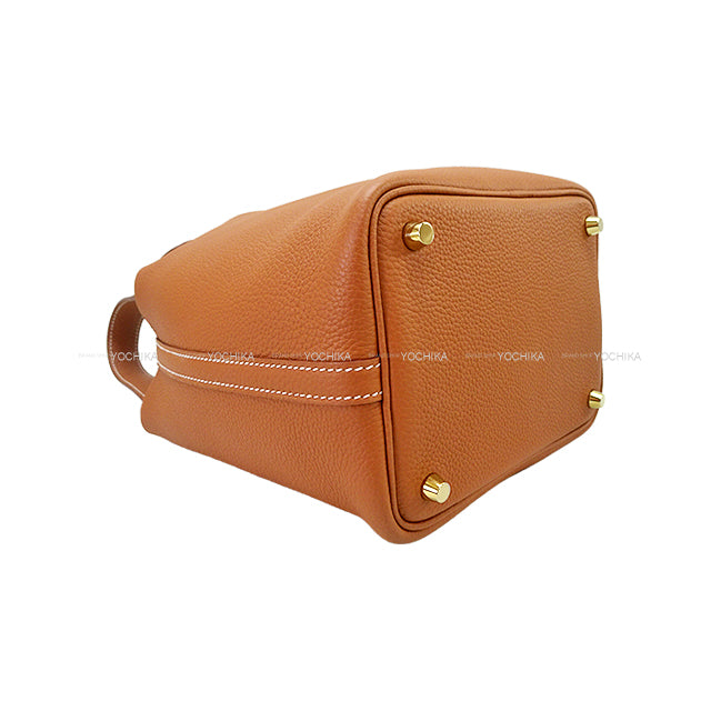 [Pre-loved] HERMES Handbag Picotin Lock 18 PM Gold Taurillon Clemence Gold HW Stamp B[LIKE NEW][Authentic]