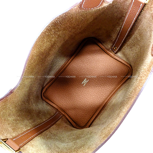 [Pre-loved] HERMES Handbag Picotin Lock 18 PM Gold Taurillon Clemence Gold HW Stamp B[LIKE NEW][Authentic]