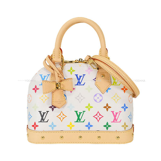 LOUIS VUITTON Shoulder bag Sac Alma BB LV x TM Takashi Murakami Multi-color White Monogram Canvas Gold HW M13078[EXCELLENT][Authentic]