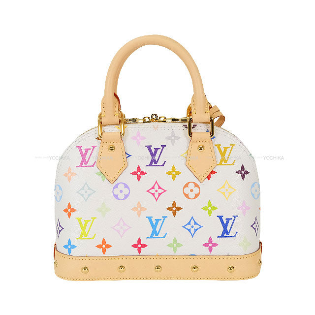 LOUIS VUITTON Shoulder bag Sac Alma BB LV x TM Takashi Murakami Multi-color White Monogram Canvas Gold HW M13078[EXCELLENT][Authentic]
