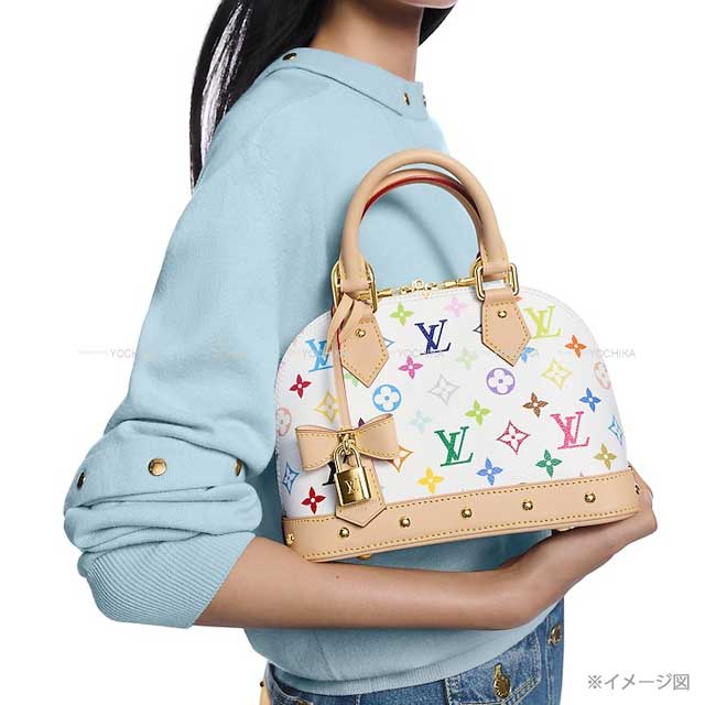 LOUIS VUITTON Shoulder bag Sac Alma BB LV x TM Takashi Murakami Multi-color White Monogram Canvas Gold HW M13078[EXCELLENT][Authentic]