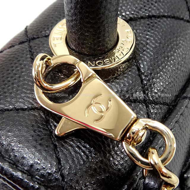 [Pre-loved] CHANEL Shoulder bag Matelasse CoCo Handle XXS 2Way Chain Black/Bordeaux Graind Calf(Caviarskin) Champagne Gold HW AS2215[LIKE NEW][Authentic]