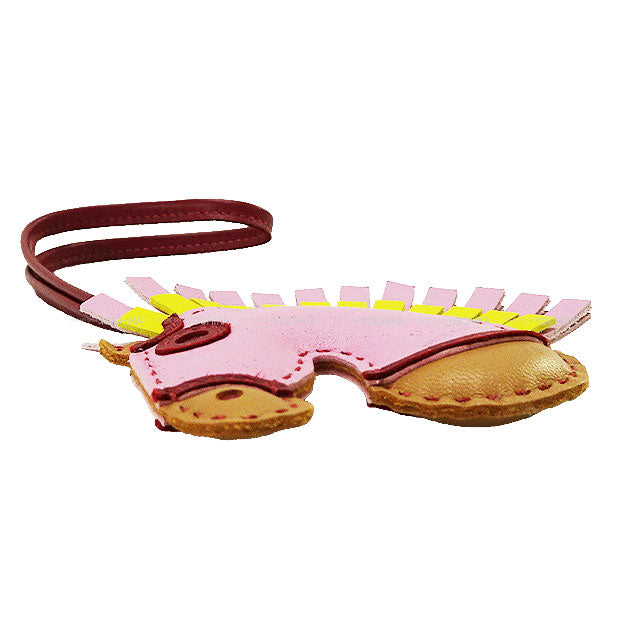 [Pre-loved] HERMES bag charm GG Camaille Mauve sylvestre/Chai/Rouge Grenade Agneau Milo Stamp U[LIKE NEW][Authentic]